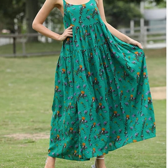 Women Casual Loose Bohemian Floral Print Dresses - Picture 12 of 12